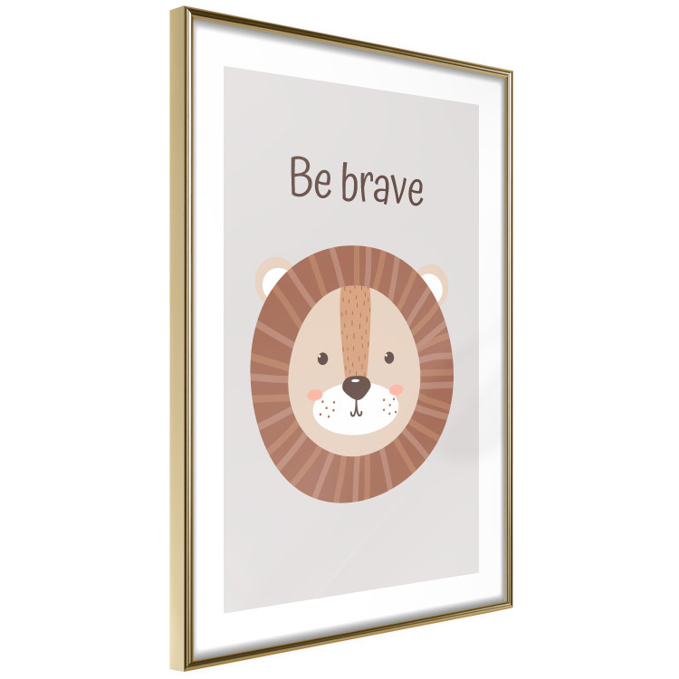 Poster Be Brave - Friendly and Cheerful Lion and Motivating Slogan for Kids 146618 additionalImage 8