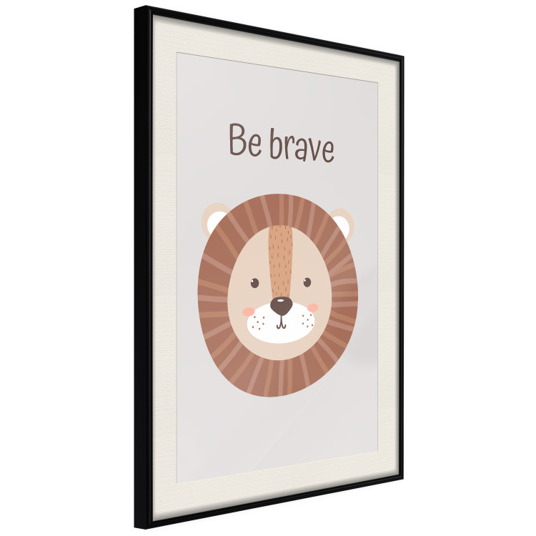 Poster Be Brave - Friendly and Cheerful Lion and Motivating Slogan for Kids 146618 additionalImage 5