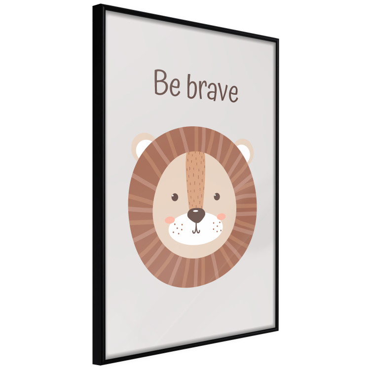 Poster Be Brave - Friendly and Cheerful Lion and Motivating Slogan for Kids 146618 additionalImage 6