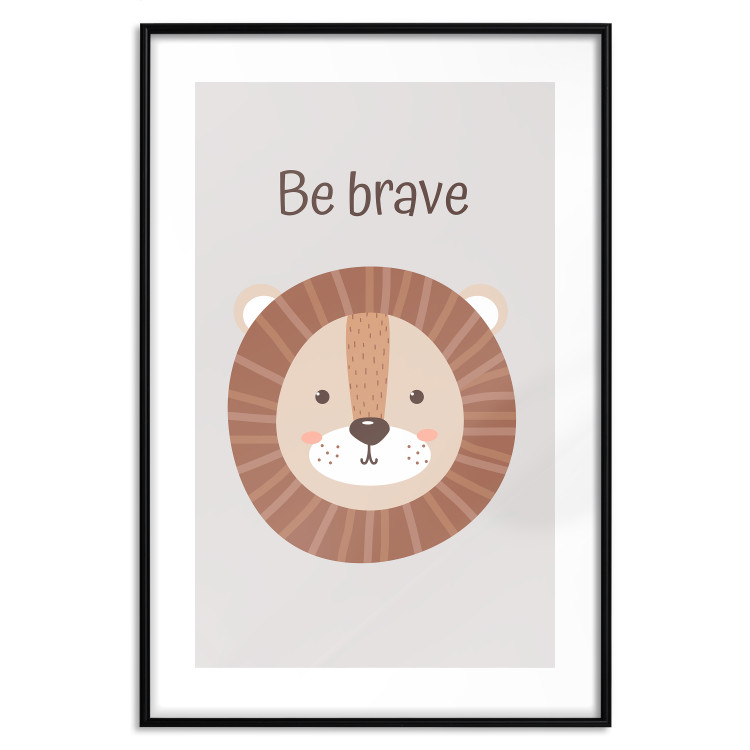 Poster Be Brave - Friendly and Cheerful Lion and Motivating Slogan for Kids 146618 additionalImage 24