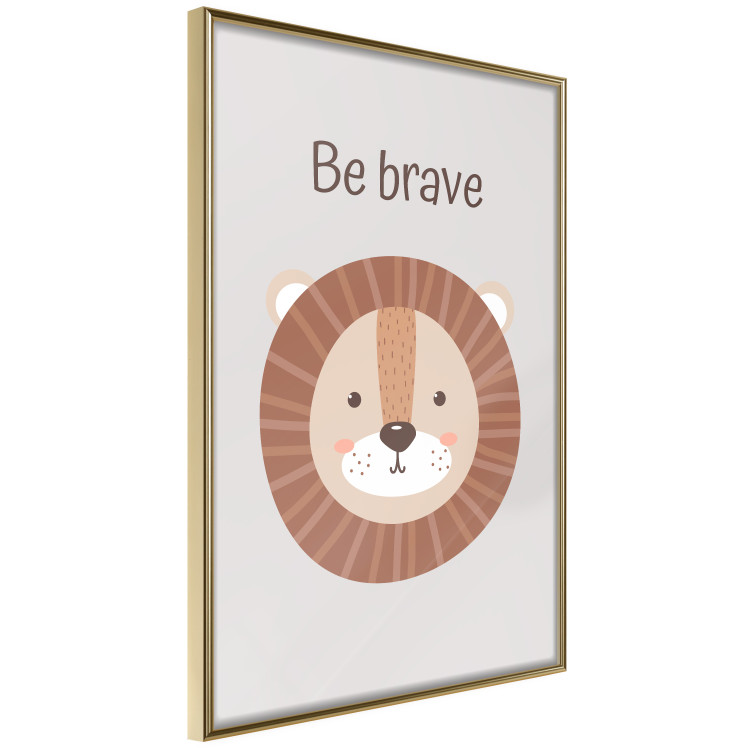 Poster Be Brave - Friendly and Cheerful Lion and Motivating Slogan for Kids 146618 additionalImage 9