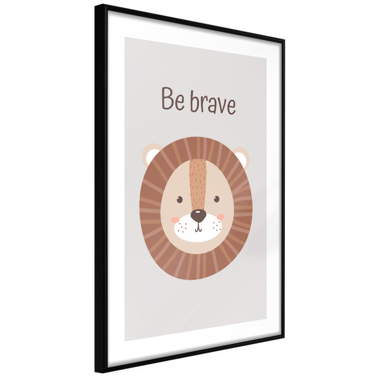 Poster Be Brave - Friendly and Cheerful Lion and Motivating Slogan for Kids 146618 additionalImage 10