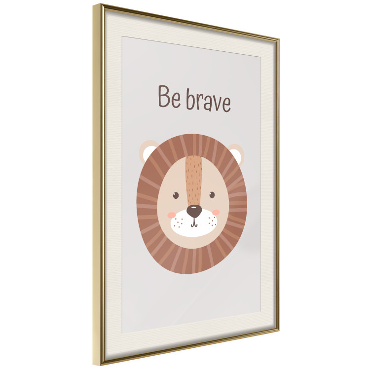 Poster Be Brave - Friendly and Cheerful Lion and Motivating Slogan for Kids 146618 additionalImage 7