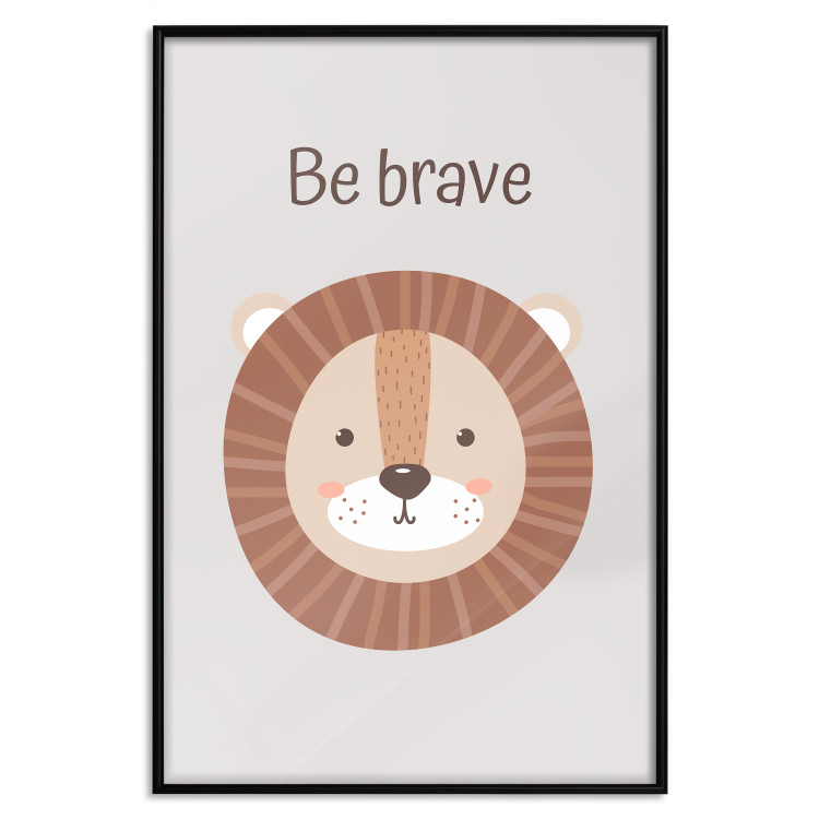 Poster Be Brave - Friendly and Cheerful Lion and Motivating Slogan for Kids 146618 additionalImage 19