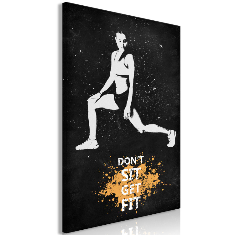 Canvas Print Sporty Girl (1-piece) - woman and motivating white text 148918 additionalImage 2
