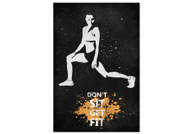 Canvas Print Sporty Girl (1-piece) - woman and motivating white text 148918