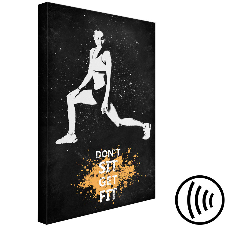 Canvas Print Sporty Girl (1-piece) - woman and motivating white text 148918 additionalImage 6