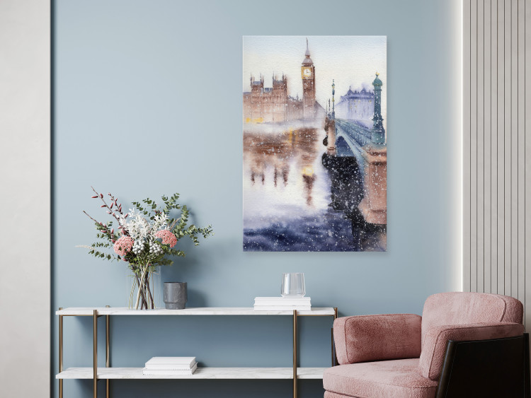 Canvas Art Print City of London - Drawing Painted With Watercolor in Mixed Colors 149818 additionalImage 3