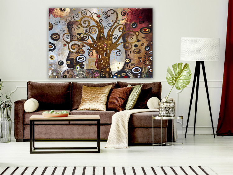 Canvas Art Print Abstract Tree - Painted Forms in the Style of Gustav Klimt 149918 additionalImage 3