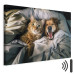 Canvas Art Print AI Golden Retriever Dog and Tabby Cat - Animals Resting in Comfortable Bedding - Horizontal 150118 additionalThumb 8