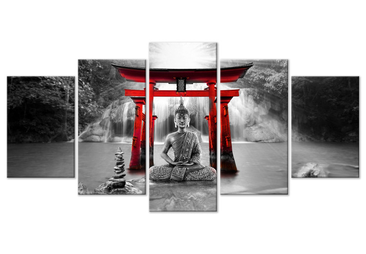 Acrylic print Buddha's Smile - Red [Glass] 150618 additionalImage 2