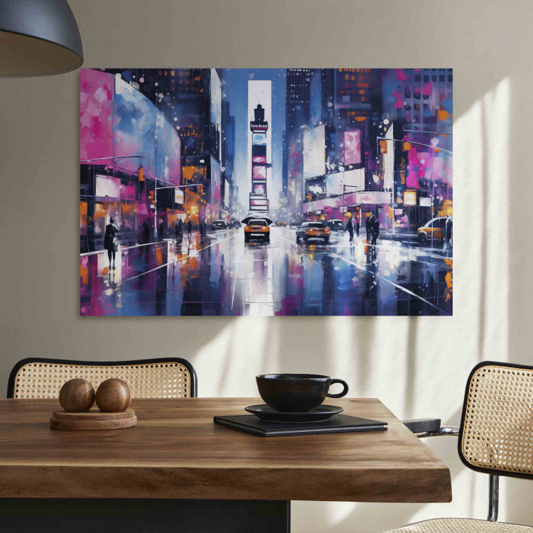 Canvas Print New York - Evening City Lights in Pink Shades 151918 additionalImage 5