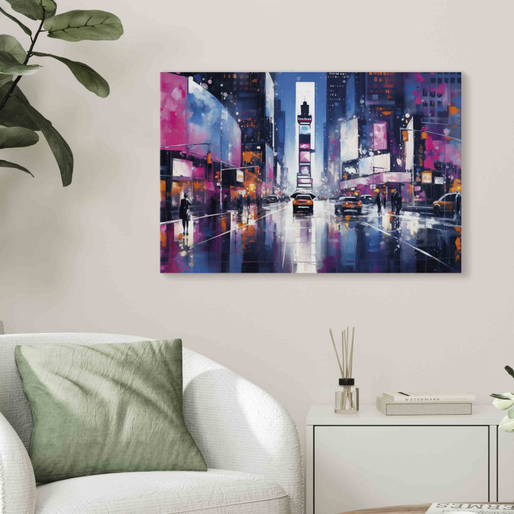 Canvas Print New York - Evening City Lights in Pink Shades 151918 additionalImage 9