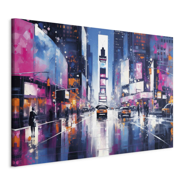 Canvas Print New York - Evening City Lights in Pink Shades 151918 additionalImage 2