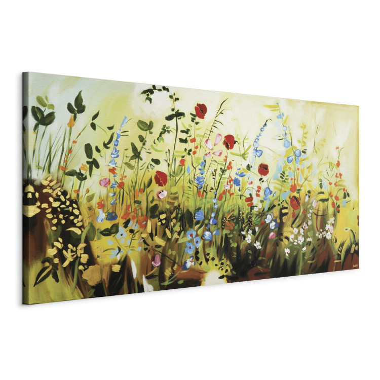 Canvas Print Charming Meadow (1-piece) - Colourful composition of small flowers 48618 additionalImage 2