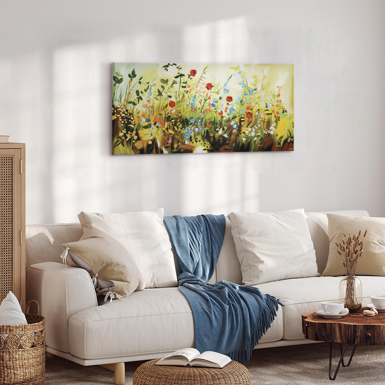 Canvas Print Charming Meadow (1-piece) - Colourful composition of small flowers 48618 additionalImage 4