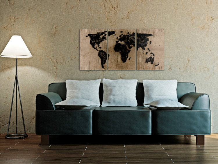 Canvas Art Print Inky map of the World 55418 additionalImage 3