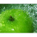 Photo Wallpaper Refreshing Flavours - Green Apple with Stem Dipping into Water 59818 additionalThumb 5