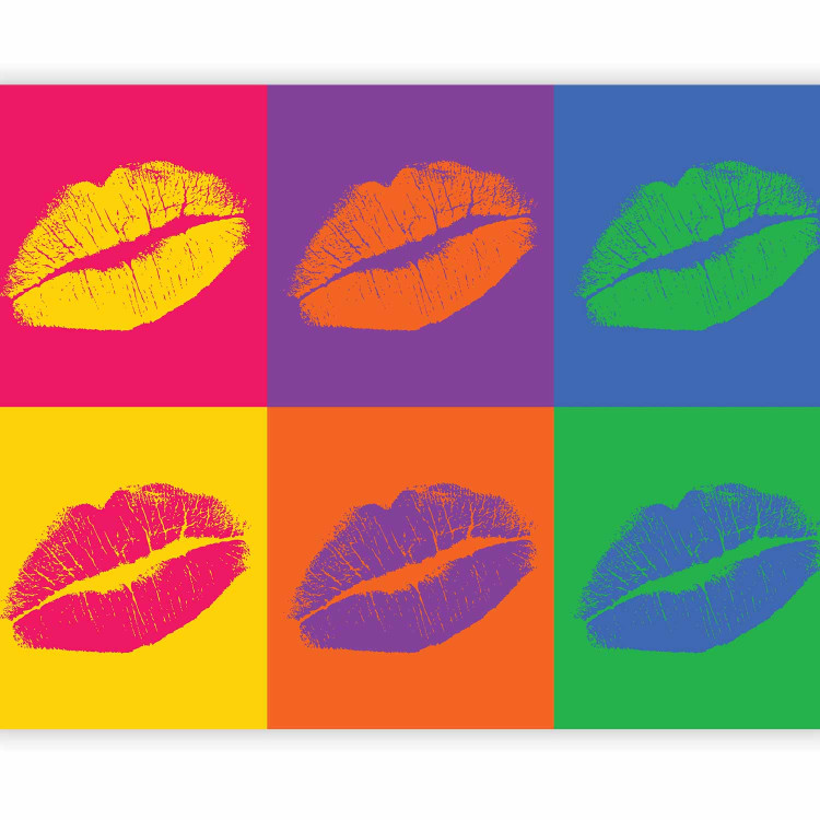 Photo Wallpaper Kiss - Pop art-style lips in different colors and compositions 61218 additionalImage 5
