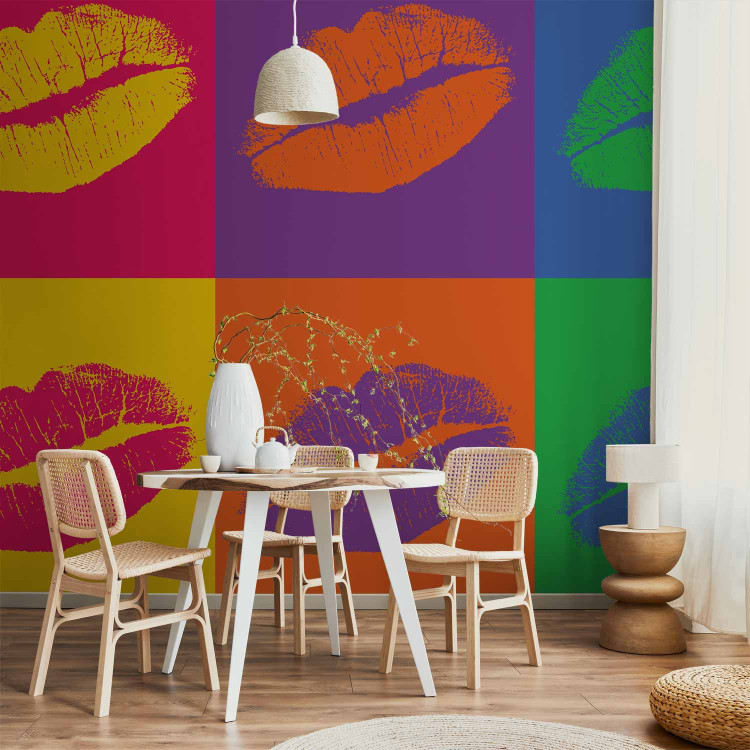 Photo Wallpaper Kiss - Pop art-style lips in different colors and compositions 61218 additionalImage 6