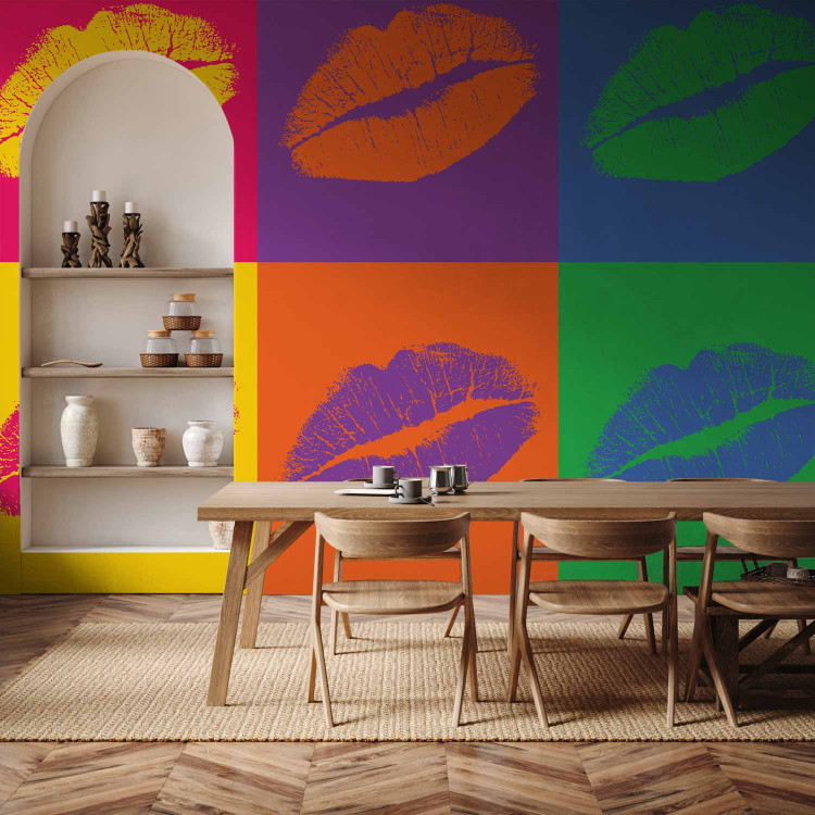 Photo Wallpaper Kiss - Pop art-style lips in different colors and compositions 61218 additionalImage 4