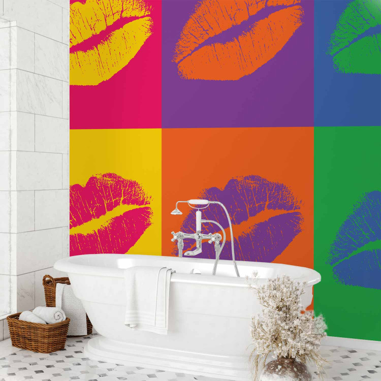 Photo Wallpaper Kiss - Pop art-style lips in different colors and compositions 61218 additionalImage 8