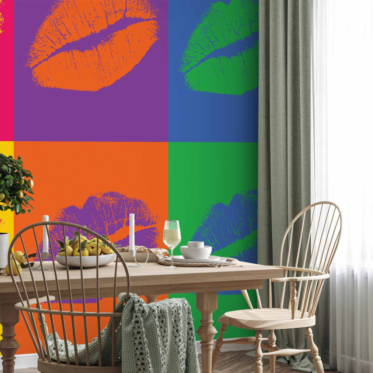 Photo Wallpaper Kiss - Pop art-style lips in different colors and compositions 61218 additionalImage 7