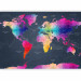 Photo Wallpaper Coloured world map - geometric outline with inscriptions in English 95018 additionalThumb 1