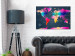 Canvas Print Geometric Continents (1-part) - Colorful World Map and Inscriptions 95918 additionalThumb 3