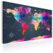 Canvas Print Geometric Continents (1-part) - Colorful World Map and Inscriptions 95918 additionalThumb 2