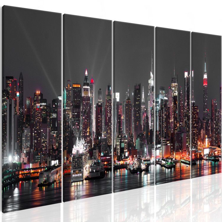 Canvas Print New York: Insomnia (5-piece) - City Immersed in Nightly Silence 98218 additionalImage 2