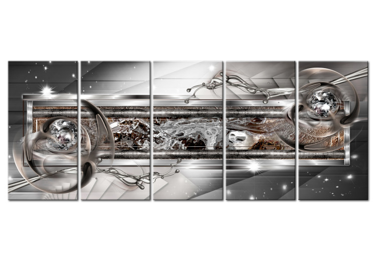 Canvas Silver Shine (5-piece) - Water Abstraction with Bronze Accents 99118