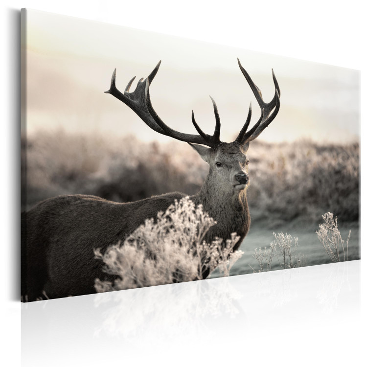 Canvas Mighty Horns (1-piece) - Majestic Deer surrounded by Nature 106128 additionalImage 2