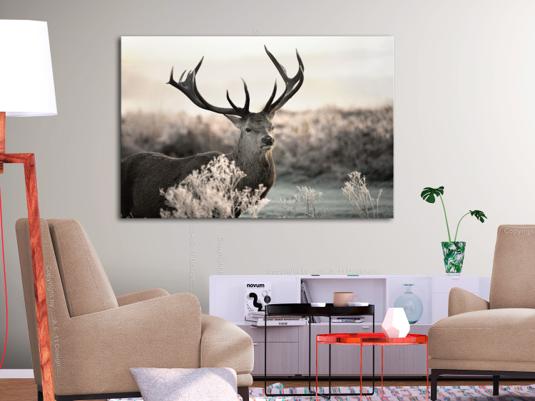Canvas Mighty Horns (1-piece) - Majestic Deer surrounded by Nature 106128 additionalImage 3
