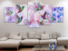 Canvas Print Colorful Hummingbirds (5-part) Wide Purple - Birds and Flowers 108028 additionalThumb 3
