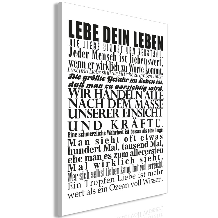 Canvas Art Print Lebe Dein Leben (1 Part) Vertical 114728 additionalImage 2