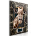 Canvas Print Giraffe Portrait (1-part) - Animal Against Textured Pattern Background 116428 additionalThumb 2