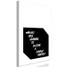 Canvas Even the greatest beast can be called music - minimalist black and white graphics with an inscription in English 117428 additionalThumb 2