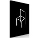 Canvas Art Print White chair - Abstraction depicting a minimalist chair on a black background 119128 additionalThumb 2