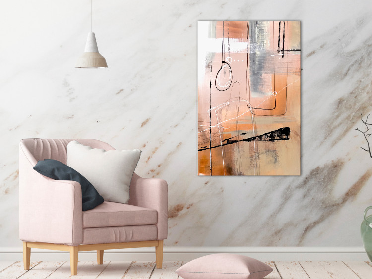 Canvas Apricot interior - an abstract composition in a painterly style 122328 additionalImage 3