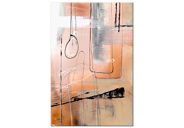 Canvas Apricot interior - an abstract composition in a painterly style 122328