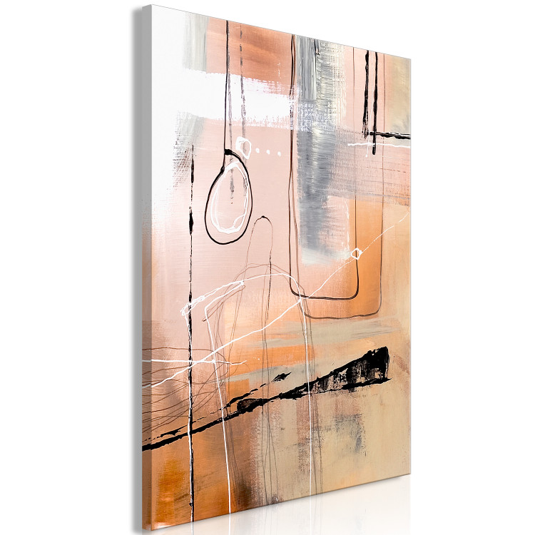 Canvas Apricot interior - an abstract composition in a painterly style 122328 additionalImage 2
