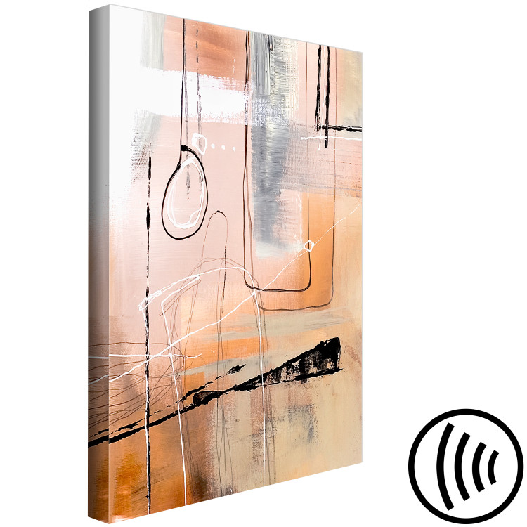 Canvas Apricot interior - an abstract composition in a painterly style 122328 additionalImage 6