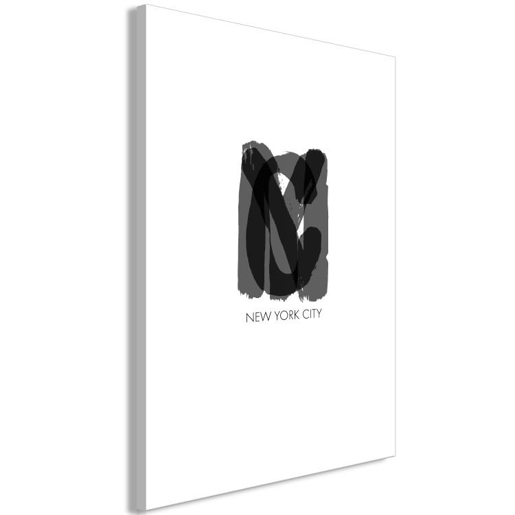 Canvas Art Print New York logo - composition with black gray words in English New York City on a white background in a minimal style 122928 additionalImage 2