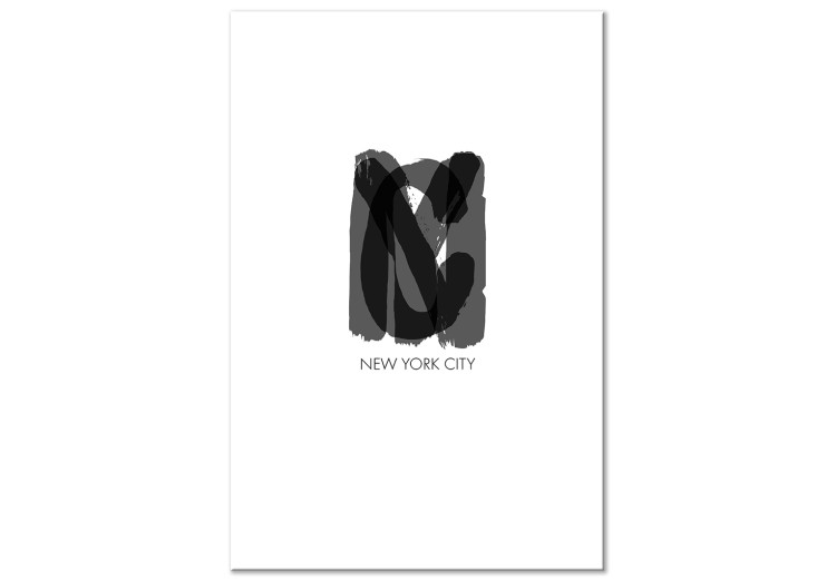 Canvas Art Print New York logo - composition with black gray words in English New York City on a white background in a minimal style 122928