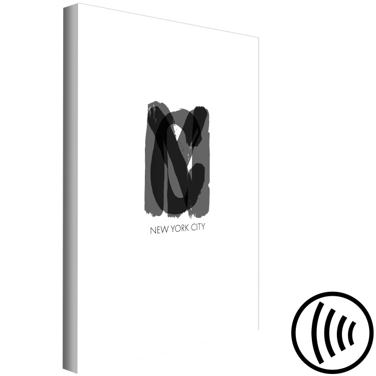 Canvas Art Print New York logo - composition with black gray words in English New York City on a white background in a minimal style 122928 additionalImage 6