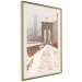 Poster Sepia Brooklyn Bridge - architecture in wintry and misty scenery 123828 additionalThumb 2