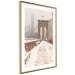 Poster Sepia Brooklyn Bridge - architecture in wintry and misty scenery 123828 additionalThumb 6