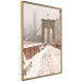 Poster Sepia Brooklyn Bridge - architecture in wintry and misty scenery 123828 additionalThumb 12