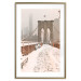 Poster Sepia Brooklyn Bridge - architecture in wintry and misty scenery 123828 additionalThumb 27